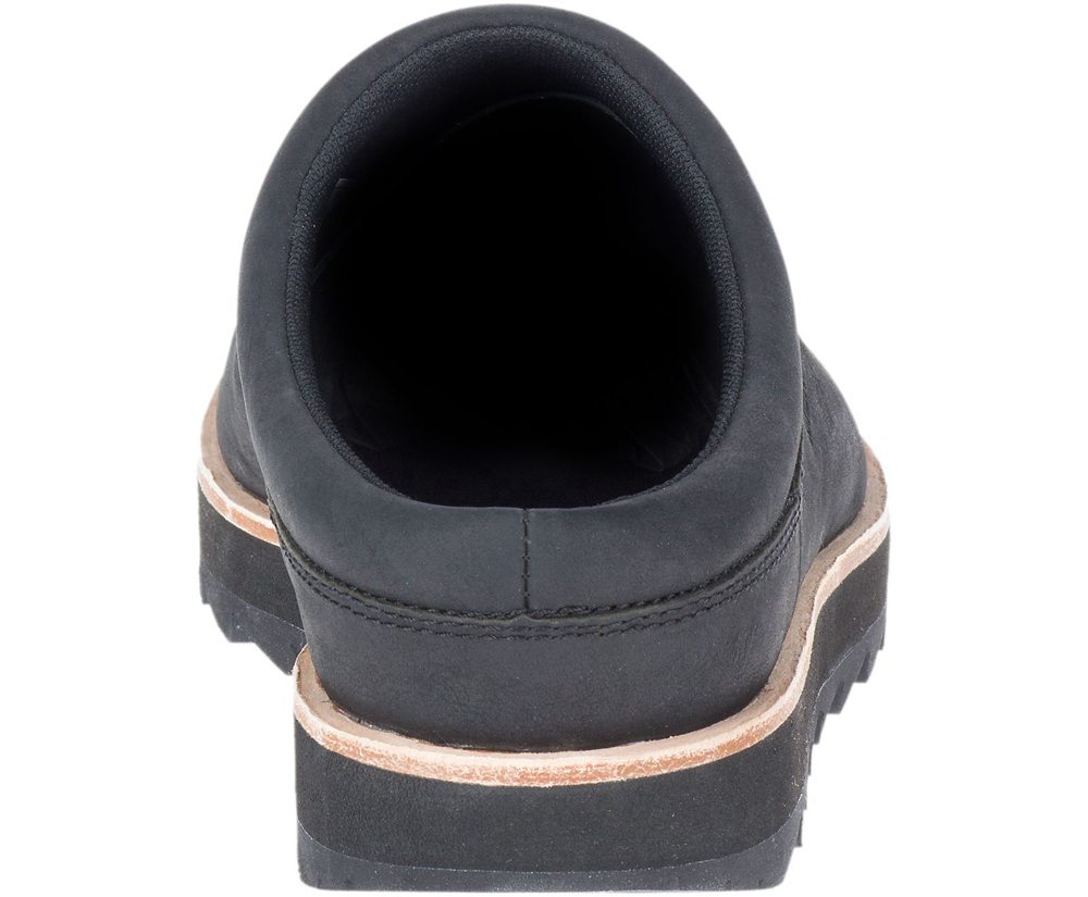Merrell Slip Ons Black - Juno Clog Leather - Mens 80AOPGDJR
